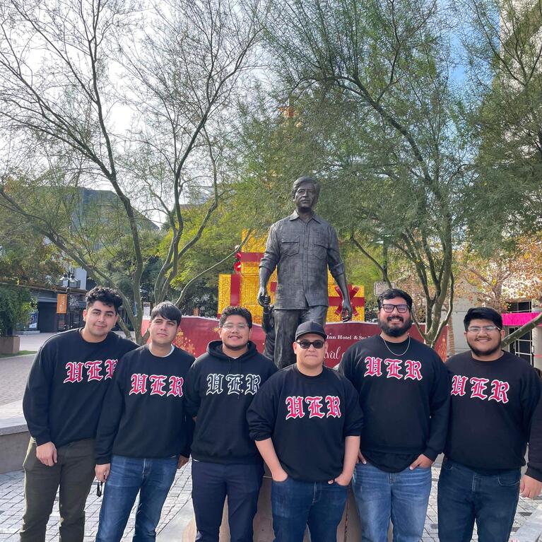 UER at Chavez statue